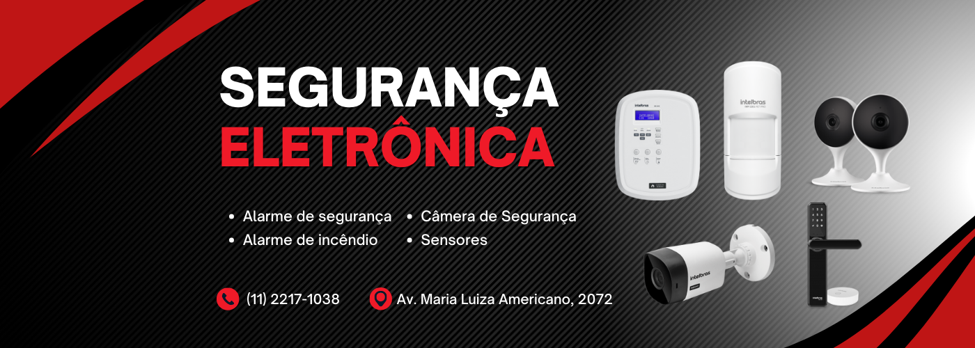 Imagem com produtos de segurança eletrônica